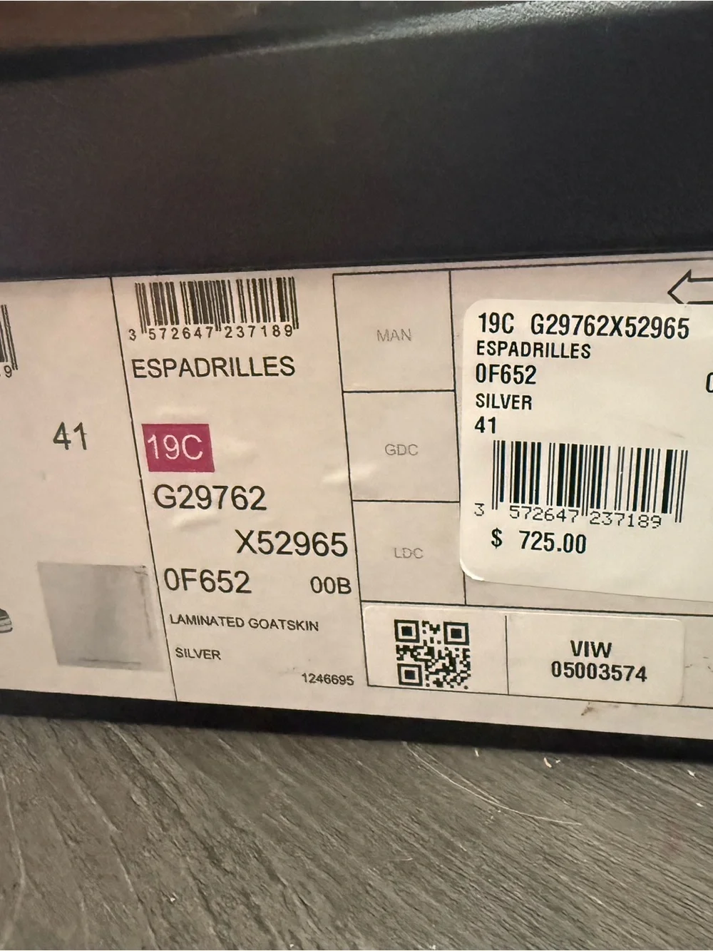 CHANEL Metallic Silver Espadrille Flats with CC Logo